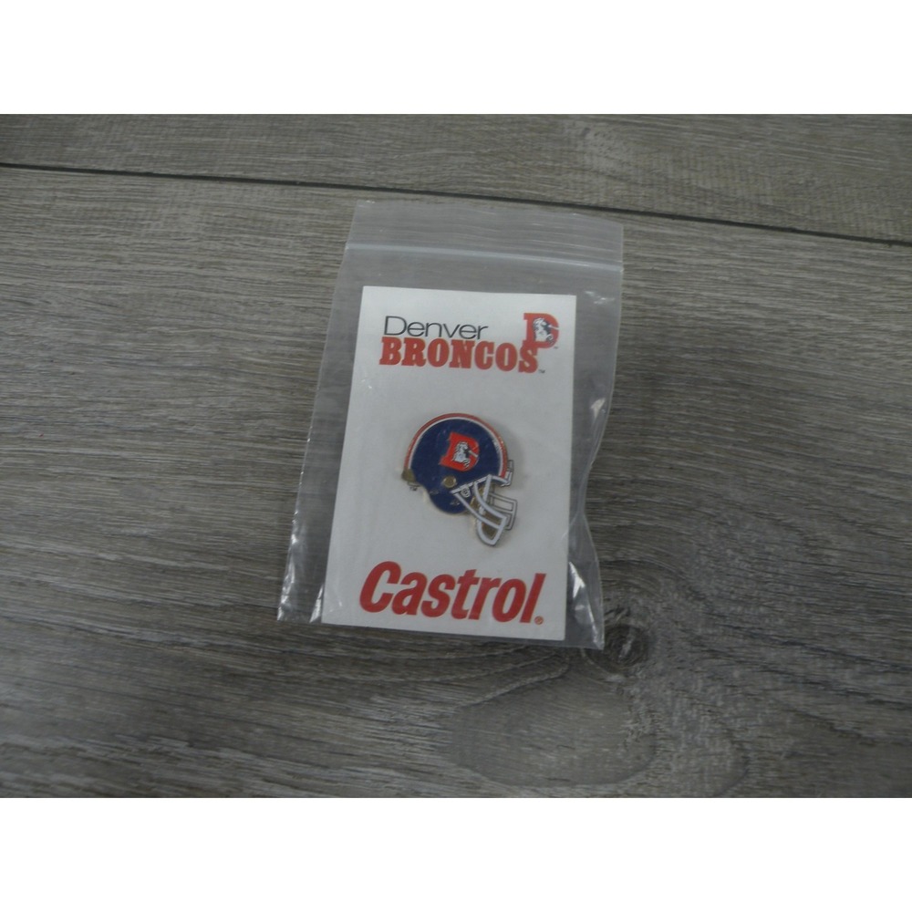Denver Broncos 1996 NFL Schedule Castrol Promotional Lapel Pin Helmet Logo
